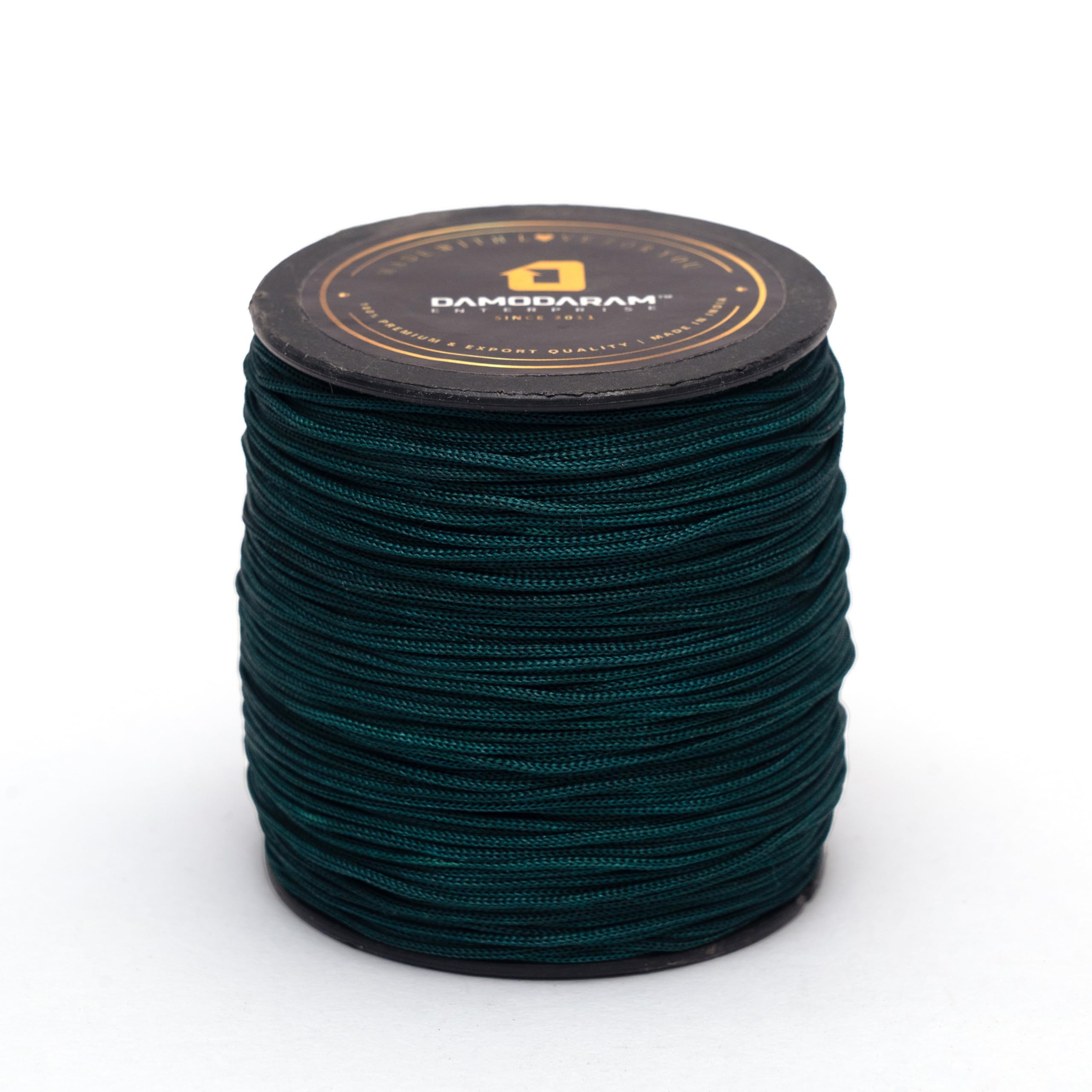 2mm Nylon Macrame Thread Cord/Dori for Art Craft & DIY Projects (100 MTR, Bottle Green)