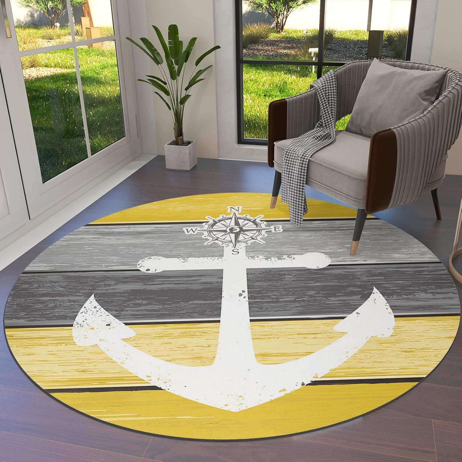 Nautical Rugs, Anchor Area Rug, Rugs for Living Room