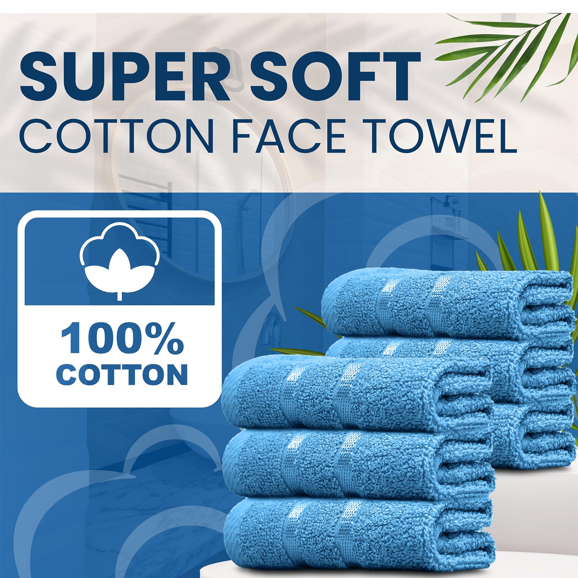 Face Towels Flannels 100% Egyptian Cotton Wash Cloths 30 X 30