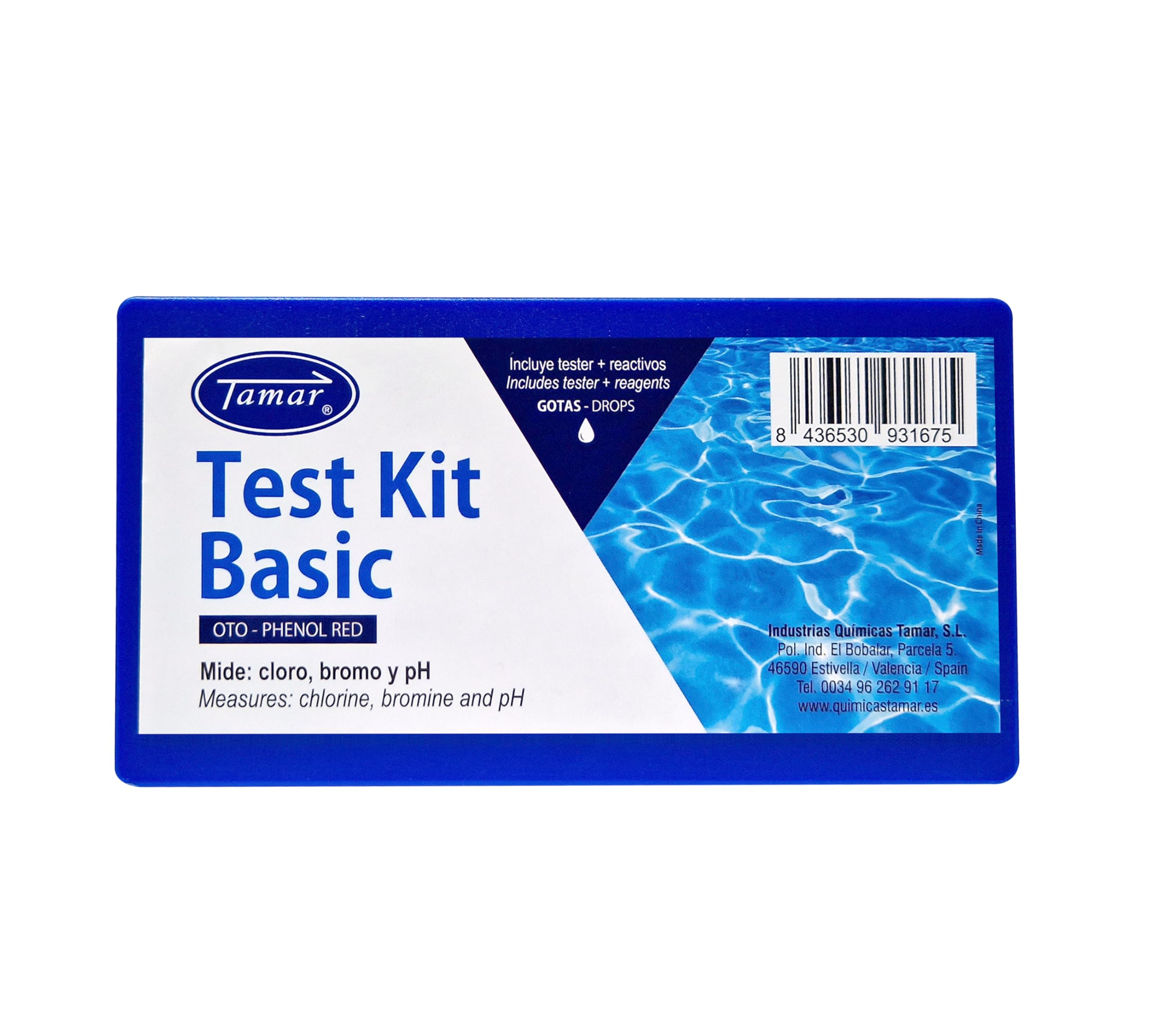 Tamar Test Kit Cloro y pH, Medidor del Cloro y PH del Agua de la Piscina, Gotas. - 2