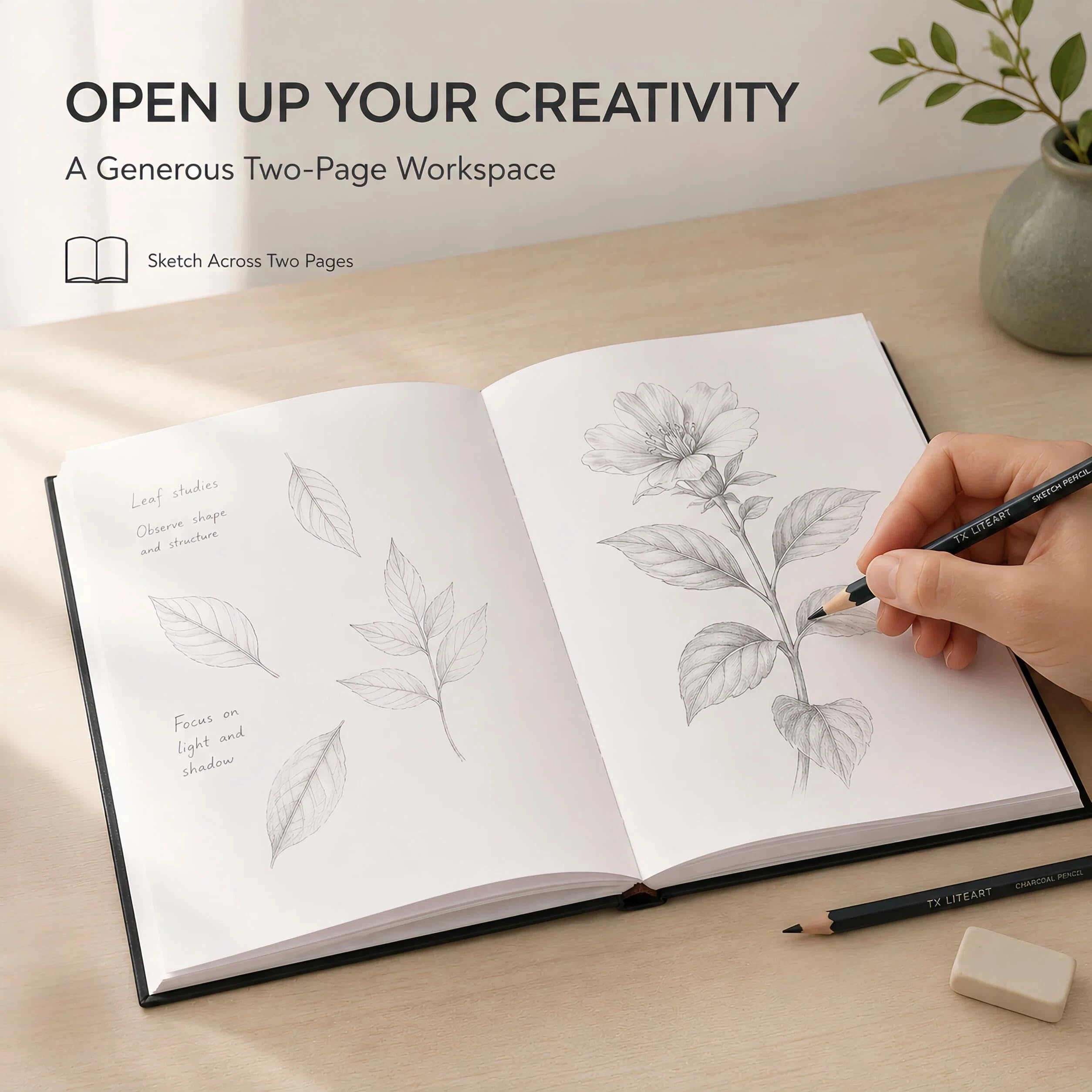 Bloc de dibujo de tapa dura de 8.5 x 5.5 pulgadas para dibujar, 80 hojas, cuaderno de bocetos de marcador de 100 g/m², papel libre de ácidos, encuadernación duradera, a prueba de sangrado, cuaderno de