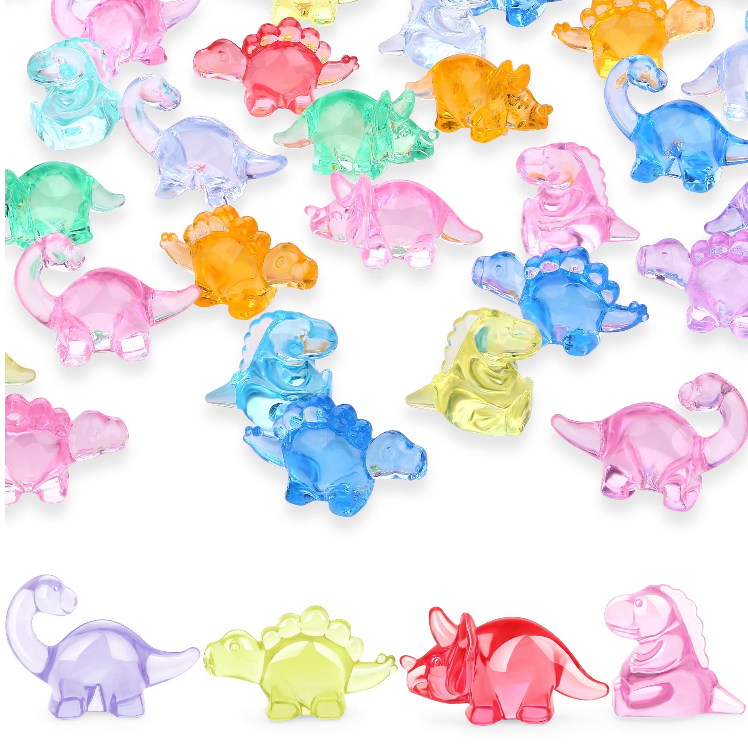 MAIBAOTA 35 PCS Mini Resin Dinosaurs Tiny Resin Dinosaur Figurines Small Plastic Figures Bulk for Dollhouse Fairy Garden Decorations Accessories