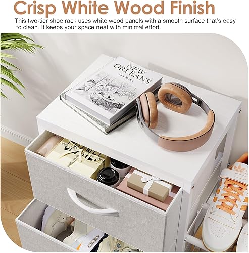 Miniatura 7 de Organizadores y almacenamiento de armario expandibles, cómoda de almacenamiento de tela blanca, cómoda de 3 cajones, estantes de ropa para niños,