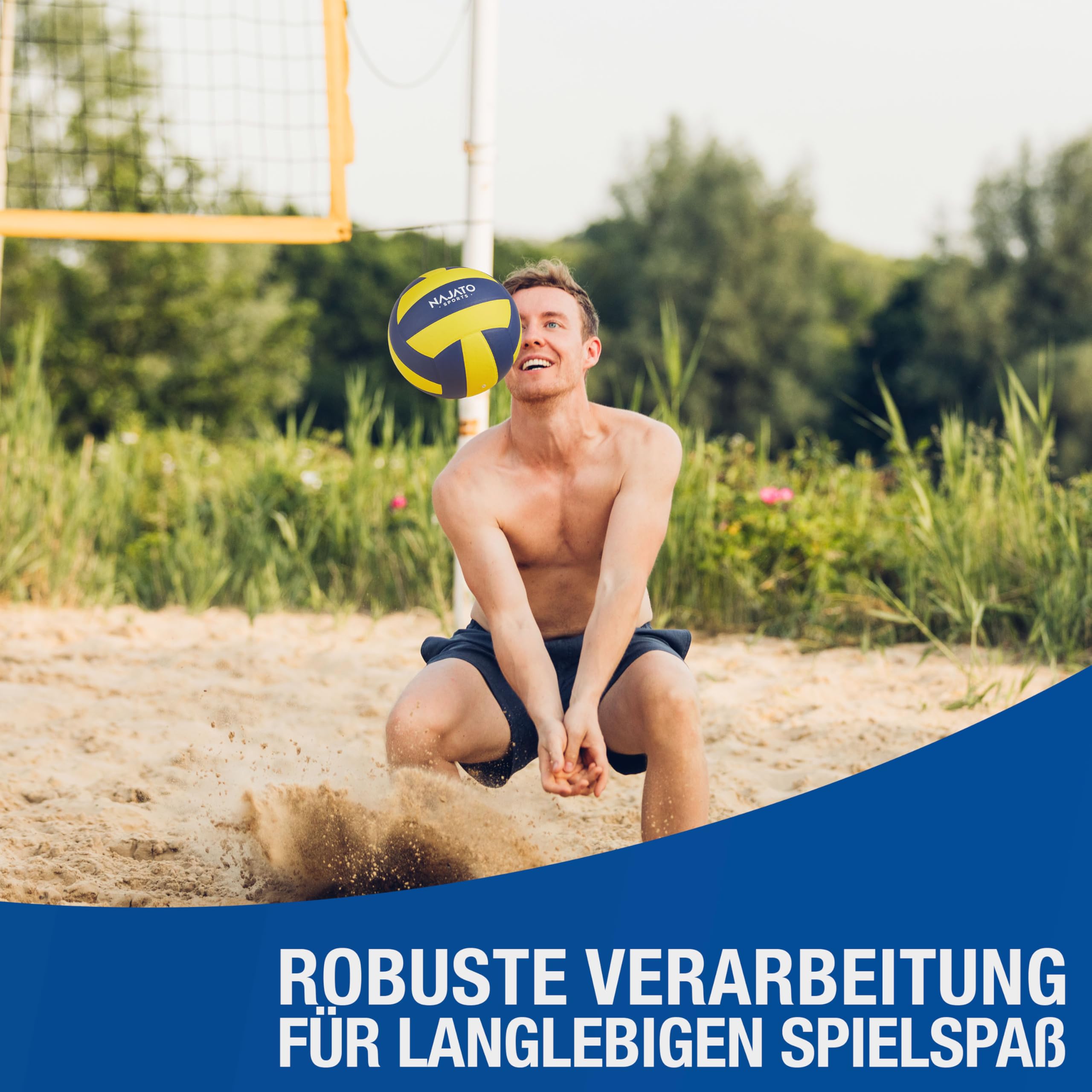 NAJATO Sports Volleyball – Langlebiger Beachvolleyball Größe 5 – Für den Outdoor & Indoor Bereich