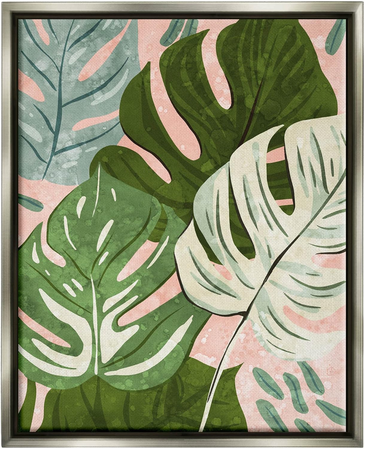 Stupell Industries Layered Monstera Plant Leaves Floating Framed Wall Art, Design by Ziwei Li