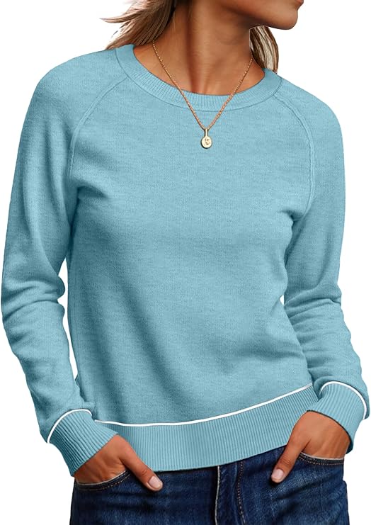 ANRABESS Sweaters for Women Long Sleeve Cropped Lightweight 2025 Fall Fashion Knit Crewneck Pullover Top Soft Trendy Outfits