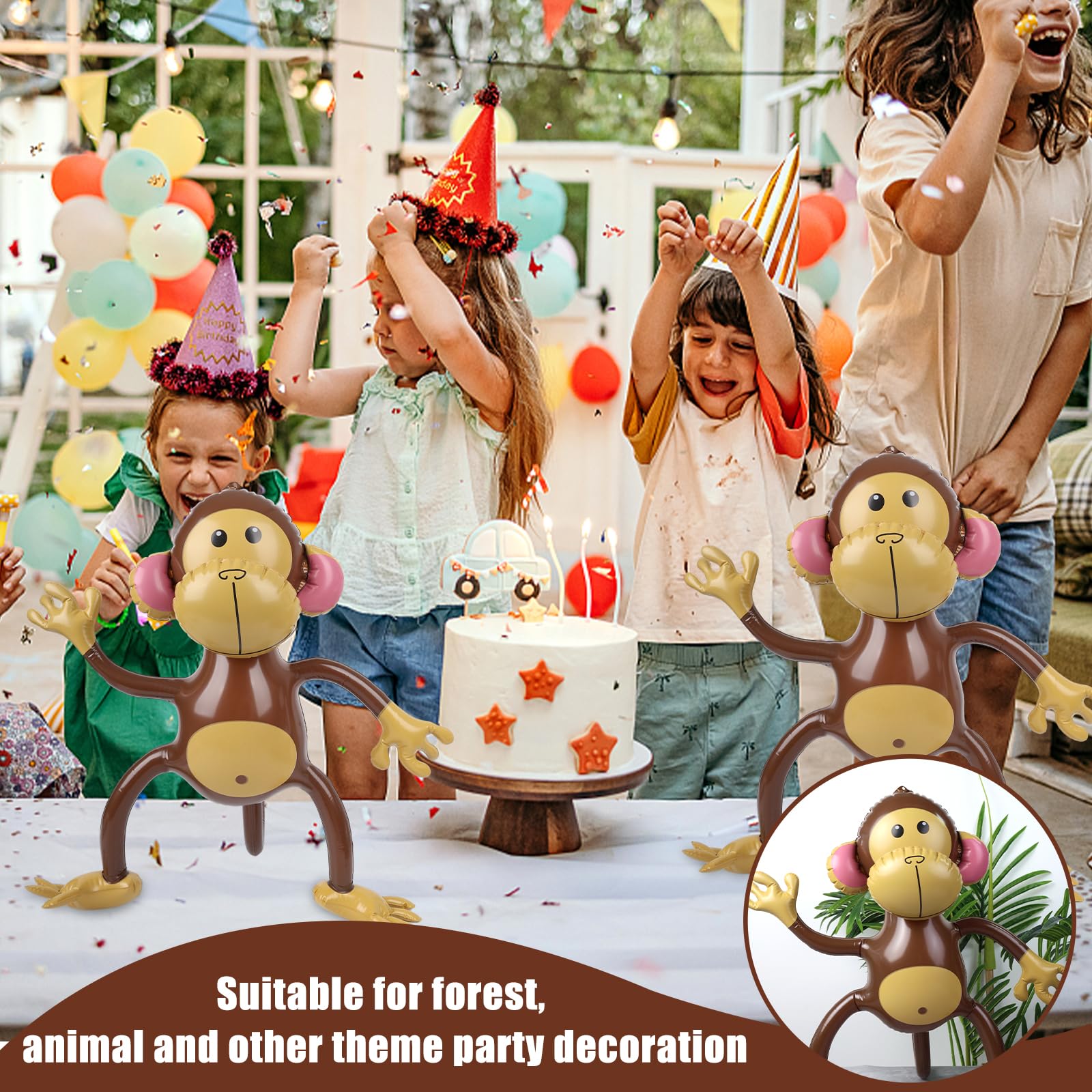 Snapklik.com : 3 PCS Inflatable Monkeys, Jungle Animal Balloons Jungle ...