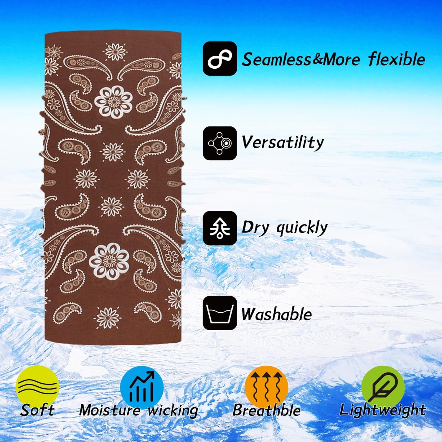 Neck Gaiter Face Mask Cover Scarf Bandana for Men Women, Sun, Dust-proof Tube Gaiter for Cycling Motorcycle Running Fishing - Image 4