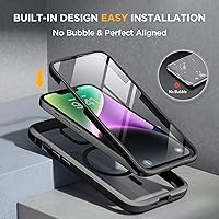 Vista 465 de Miracase - Funda magnética para iPhone 13 Pro Max de 6.7 pulgadas (compatible con MagSafe), transparente, completo, protector de pantalla de vidrio