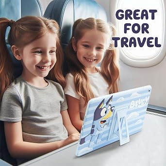 Bluey Kids iPad Case - 10.2 Case for iPad 9th/8th/7th Generation - 2019/2020/2021 Tablet Cover with Stand, Shockproof Silicone Protector