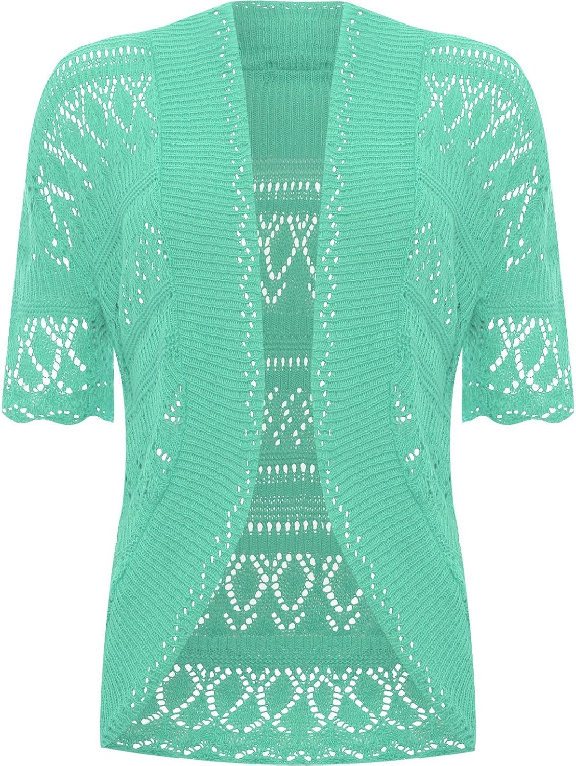 Dentelle Crochet tricot haussements d'épaules manches longues chemise boléro col chemise