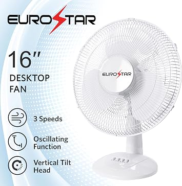 EUROSTAR FDF16W 16 Oscillating Desktop Fan