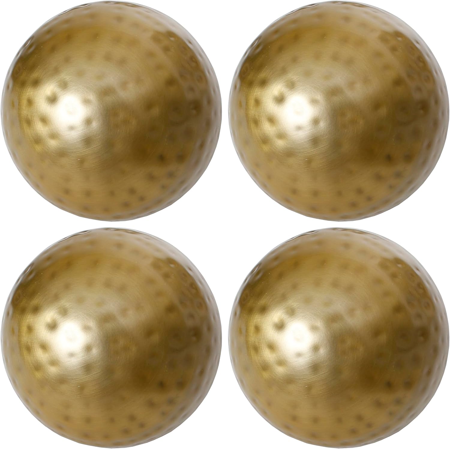 Decorative Balls, Orbs, Spheres Set of 4 Pieces 4 inch Bowl/Vase Filler Antique Brass