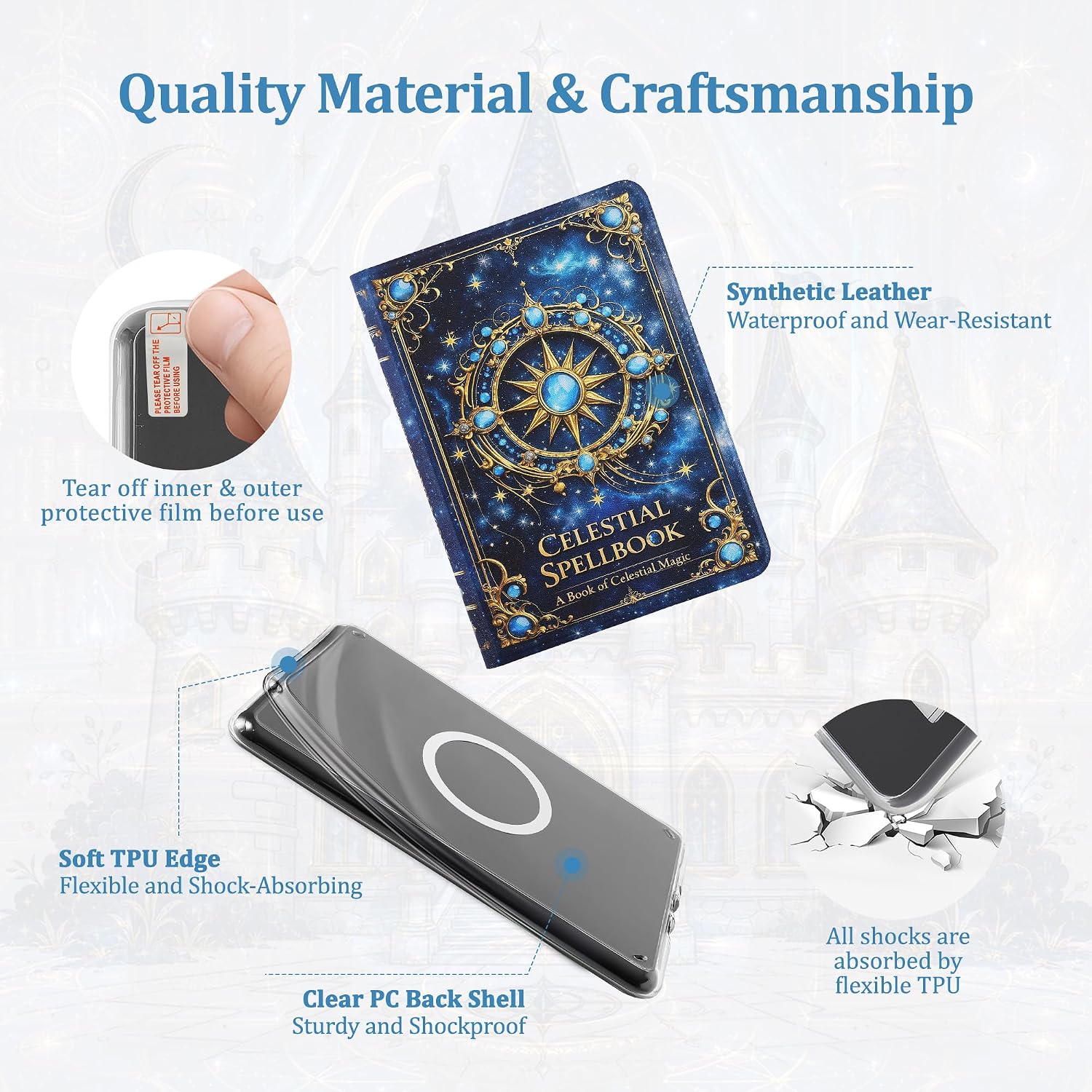 Magnetic Book Cover Case for 7'' Kindle Paperwhite & Colorsoft