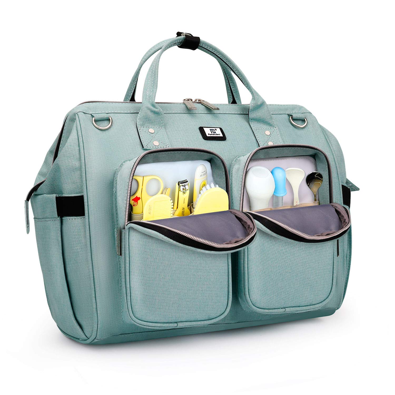 Diaper Bag Totes with Changing Pad & Stroller Straps, Large Portable Newborn Baby Bags, Unisex and Stylish Travel Diaper Backpacks for Mom and Dad (Mint green) Diaper Bag Totes with Changing Pad & Stroller Straps, Large Portable Newborn Baby Bags, Unisex and Stylish Travel Diaper Backpacks for Mom and Dad (Mint green)