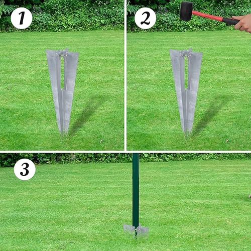 Miniatura 4 de Tidyard Valla de eslabones de cadena con postes de alambre de acero con revestimiento de PVC kit de valla decorativa verde para patio patio trasero