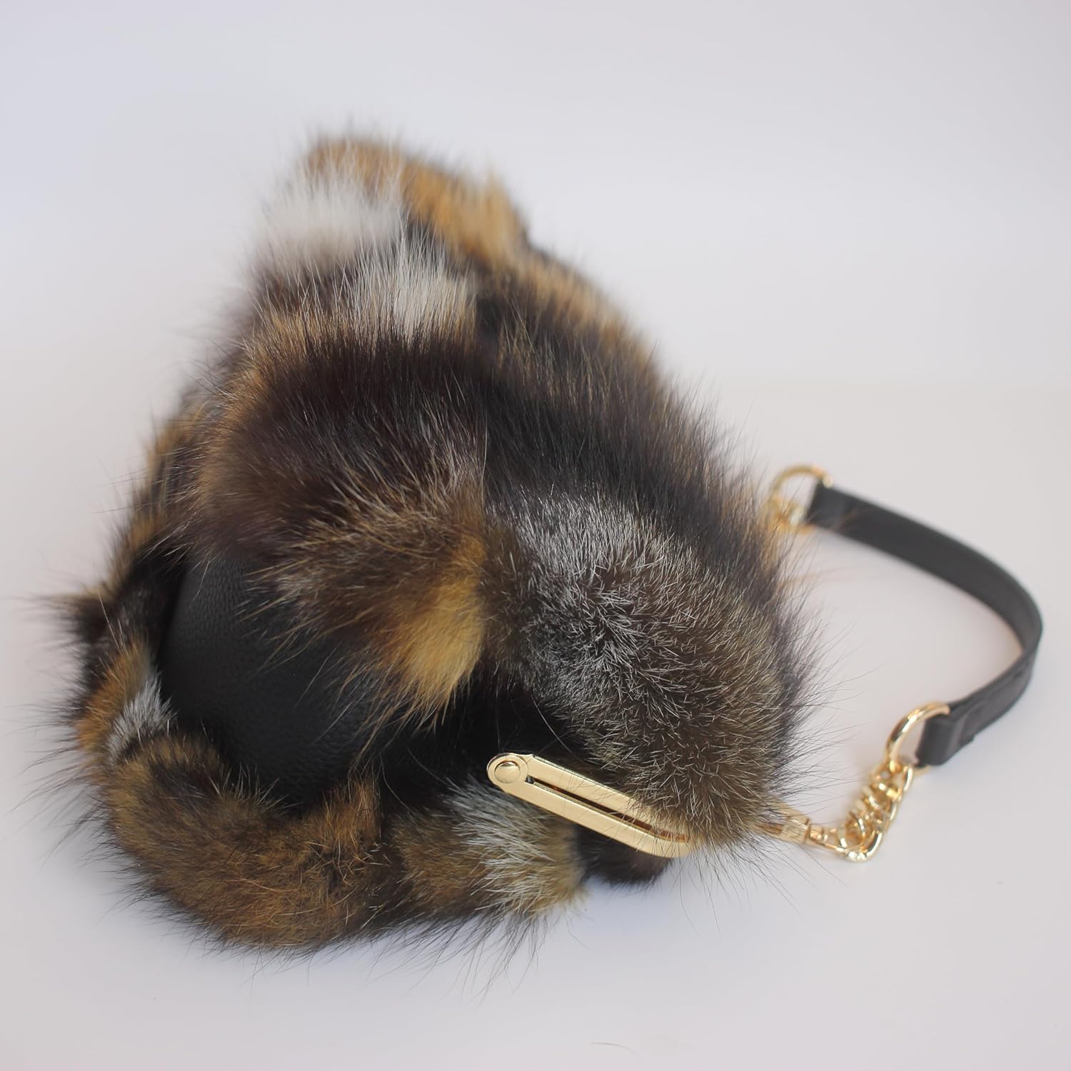 Luxurious Fashion Natural Fox Fur with Hair Handbag for Women and Ladies - Image 7