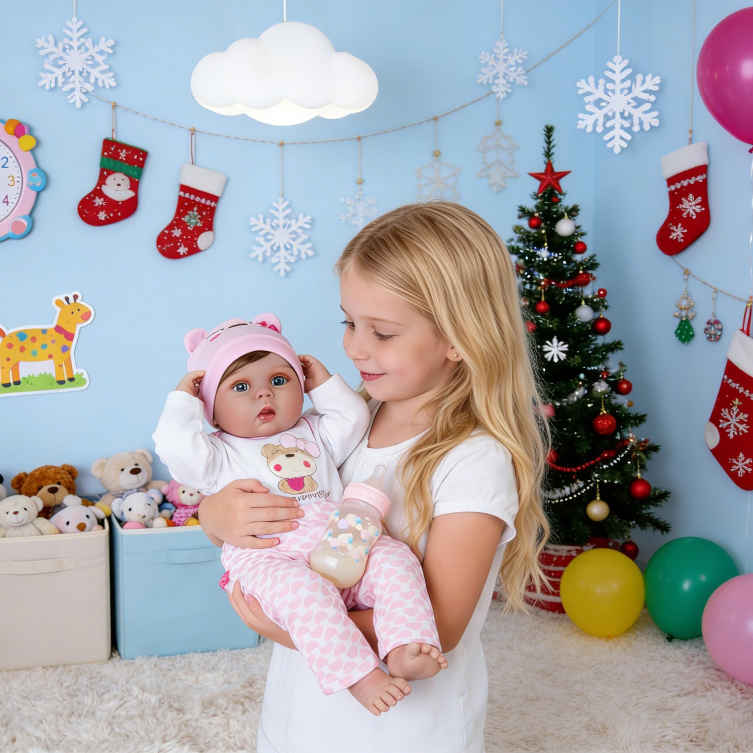 ★新品★リボーンドール クリスマスサンタトドラーベビーちゃん 63cm ミッシーちゃん、Missy by Natali Blick 59㎝ トドラー 赤ちゃん人形