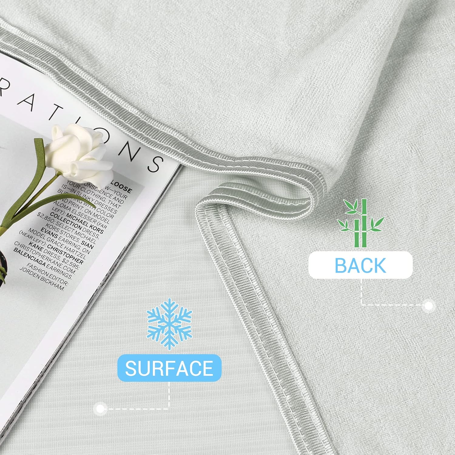 LUXEAR Cooling Blanket, Double-Sided Cool Throw Blankets for Night Sweats, Arc-Chill Japanese Fiber Cooling Lightweight Breathable Summer Cold Blankets for Hot Sleepers, Machine Washable