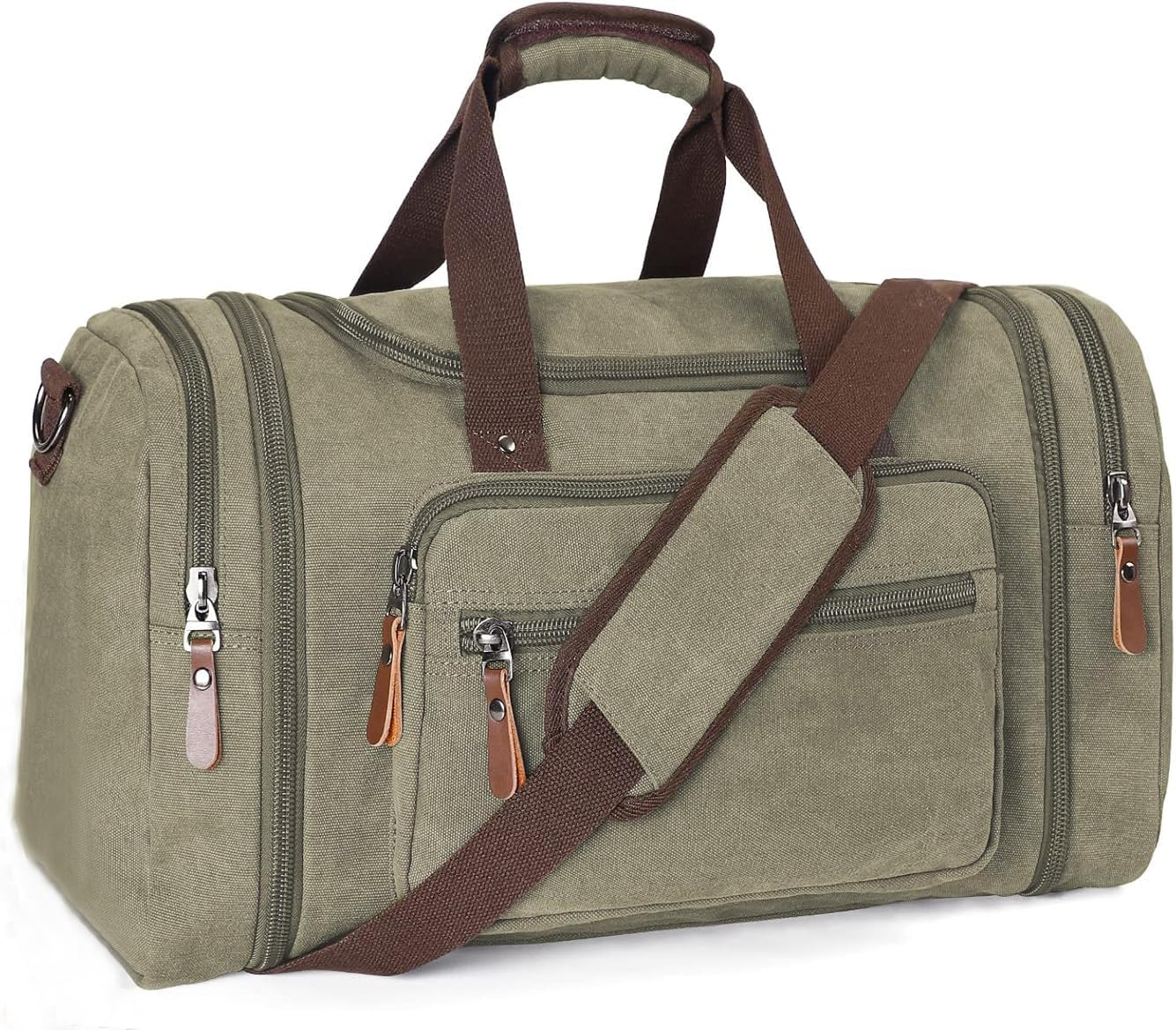 Sechunk Duffle Bag Canvas Large Outdoor Shoulder Bag Overnight Handbag Travel Tote Luggage Weekender Bag