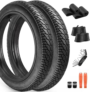 2 Pack 20x3 Fat Tire for E-Bike, 20 Inch Mountain Bike Tires & Tubes Set