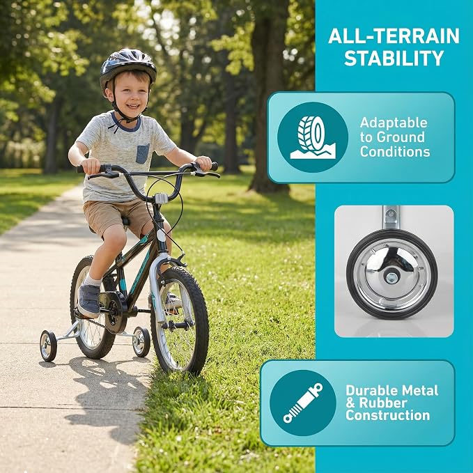 Ruedas de Entrenamiento para Bicicleta 14"-18" con Marco de Acero Ajustable miniatura 2