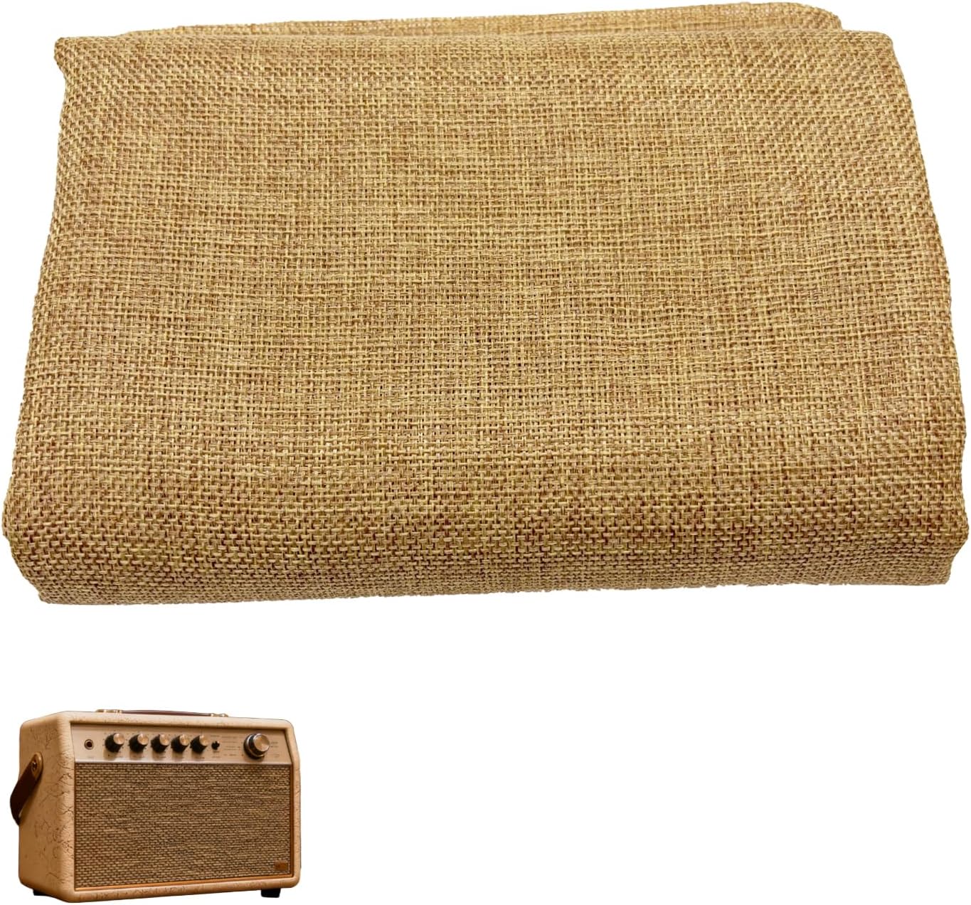19.7x57.5 Inch Linen Speaker Grill Cloth, Speaker Fabric Protective Dustproof Mesh Cloth, Stereo Grill Filter Fabric Mesh for Repair and Refurbishment Beige