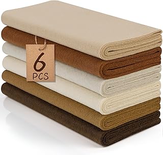 XSEINO 6 rollos de 11.8 x 35 pulgadas de grosor de tela de fieltro suave, 6 colores surtidos de la serie de tonos tierra, paquete de fieltro para manualidades, cuadrados de costura, parches no tejidos