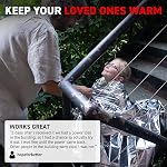 72 HRS (Pack of 4) MIL-SPEC 137 × 224 cm Emergency Blanket-Mylar Blanket, Thermal Blanket Emergency, Waterproof, Retains 90% Body Heat for Winter Camping, Hiking, First Aid, Extreme Weather