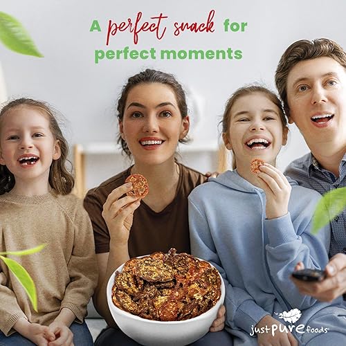 Miniatura 4 de Just Pure Foods Paquete variado de bocadillos de verduras saludables con chips de tomate, aperitivos veganos, aperitivos sin gluten, aperitivos