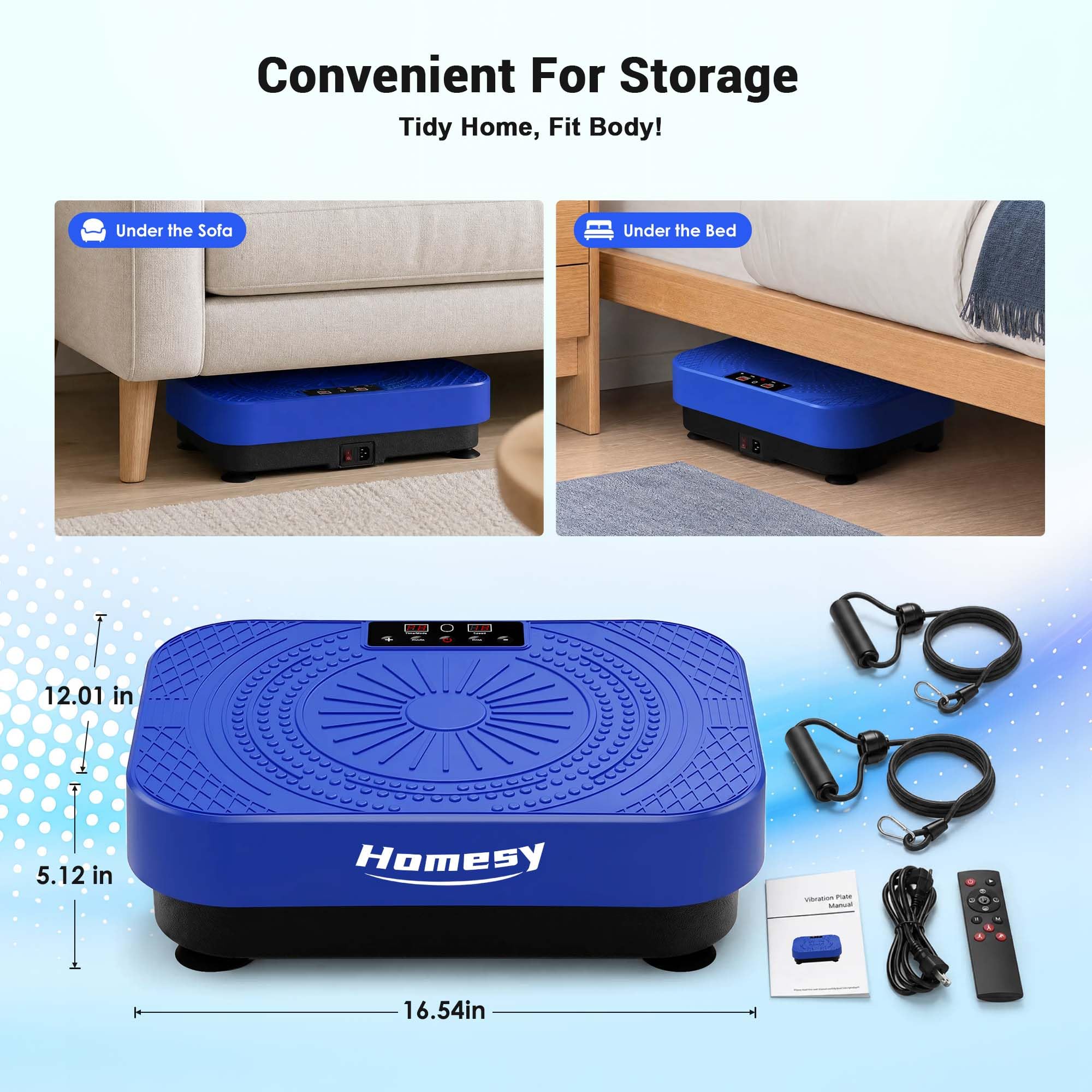Homesy Máquina de ejercicio de placa vibratoria, placa vibratoria para drenaje linfático, plataforma de agitación de cuerpo completo para fitness en casa y quema de grasa, equipo de gimnasio deportivo