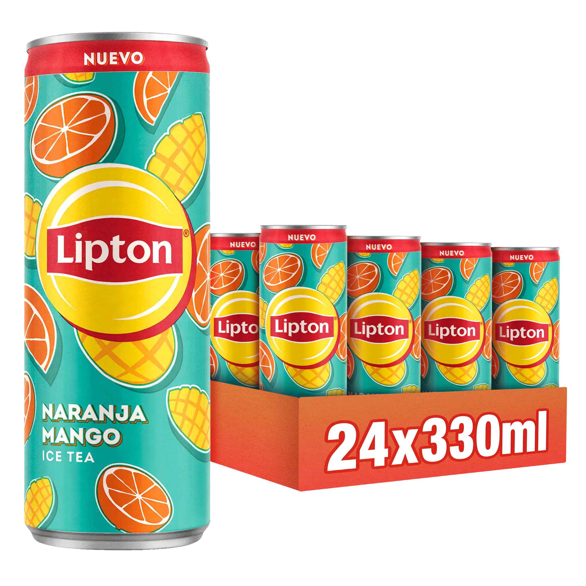 Lipton Ice Tea Naranja Mango Lata 330 ml Bebida Refrescante de Té Negro