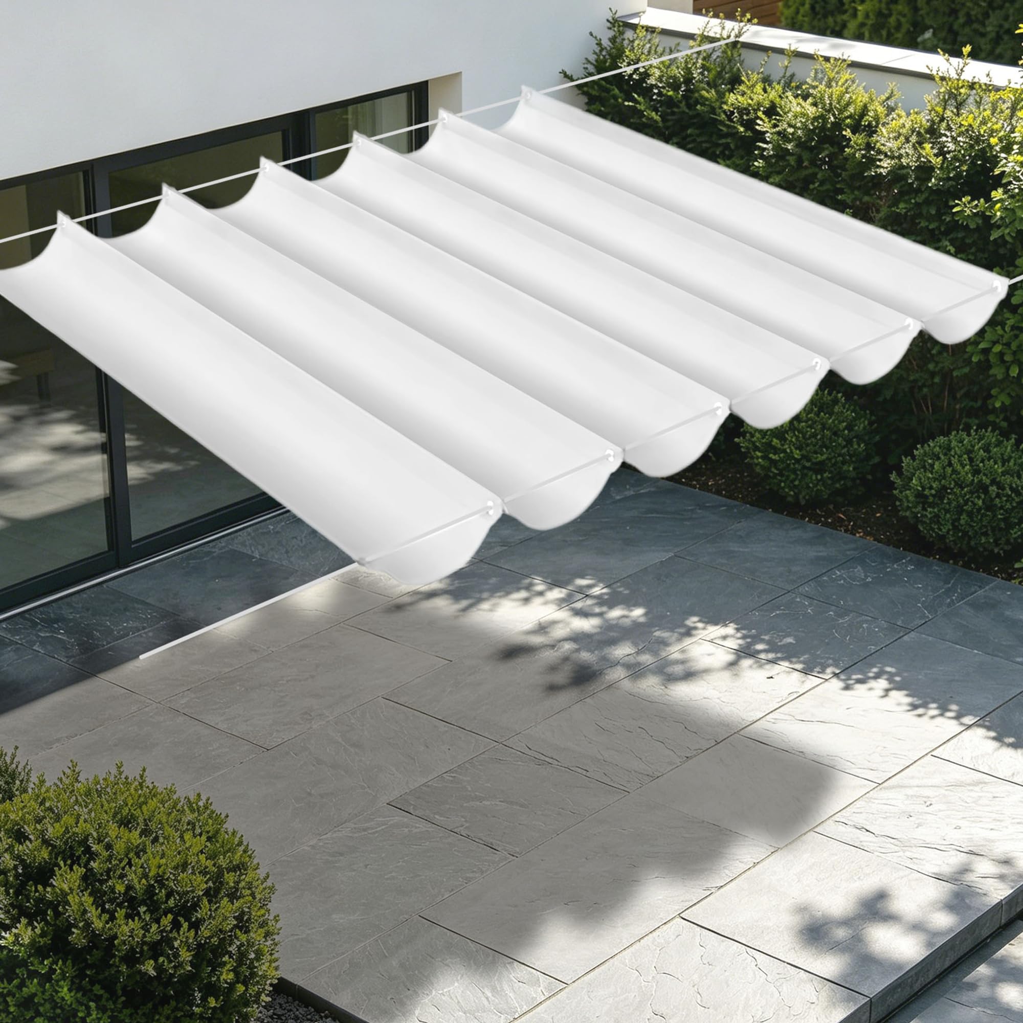 Toile ombrage rétractable vague pour sublimer votre jardin terrasse et balcon