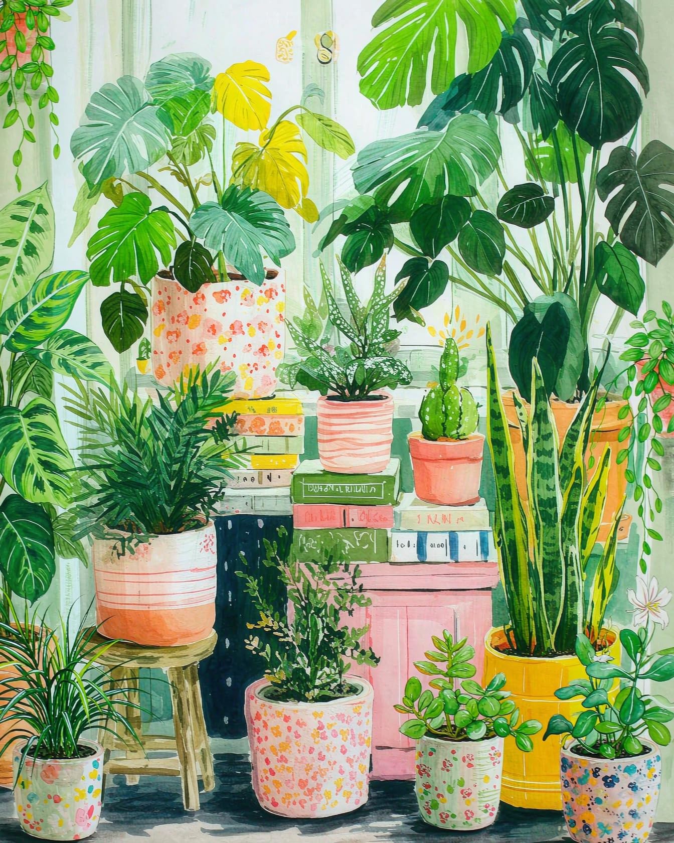 Vesmiral Plants Paint by Numbers for Adults 12x16 Inch