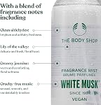 The Body Shop Musque blanc Body Mist 100ml, All-Over Fragrance Mist avec un doux parfum de musc floral, sans cruauté avec des aldéhydes propres et du jasmin pour l'usure quotidienne