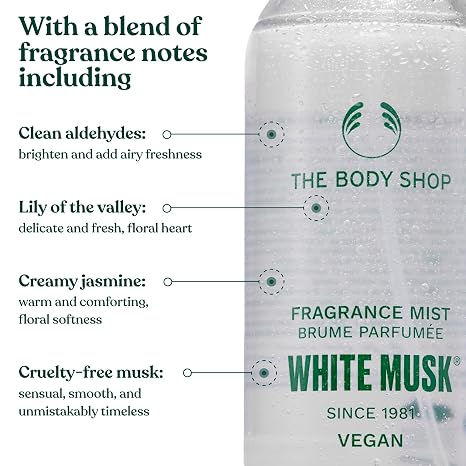 The Body Shop Musk Body Mist | Refreshing Body Spray, Lightweight, For All Skin Types | Vegan, 100 ml / 3.3 oz
