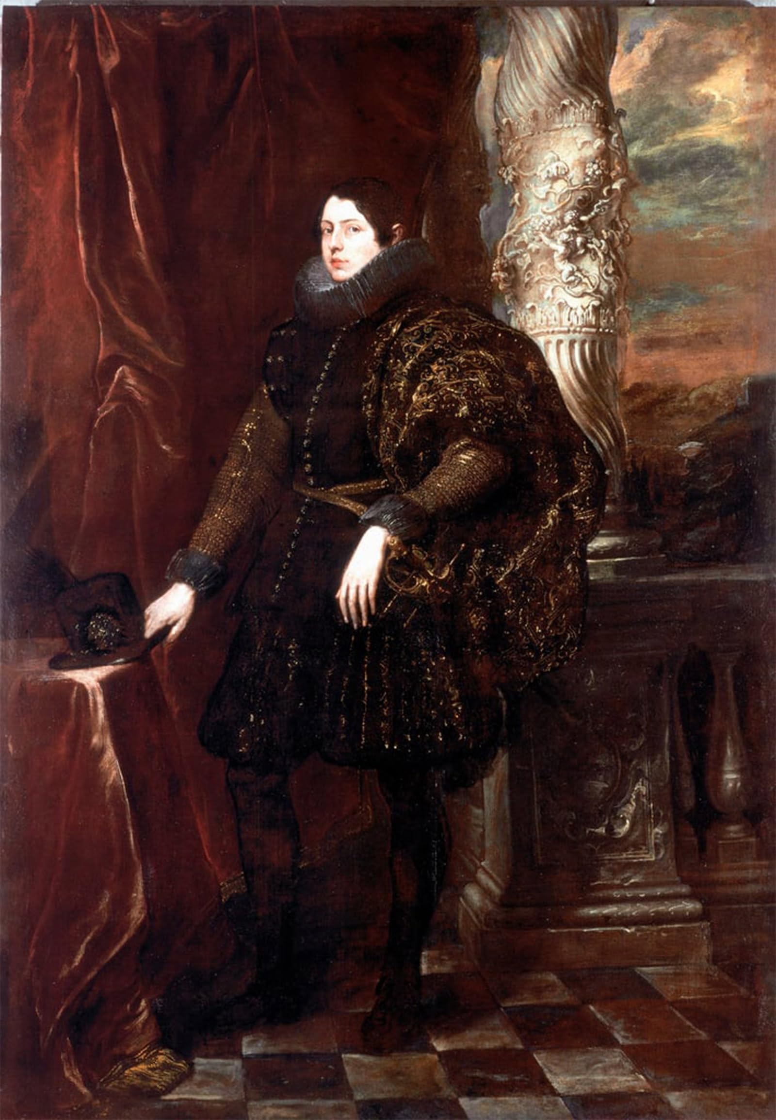 SERENDIPITP Vintage Picture Print on Canvas Wall Art Poster Portrait of a Gentleman of the Spinola Family by Anthony Van Dyck Artwork Print Poster for Wall Decor 60x90cm