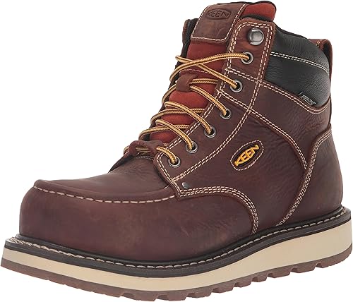 KEEN Utility Botas de trabajo de cuña impermeables Cincinnati de 6" con punta compuesta para hombre