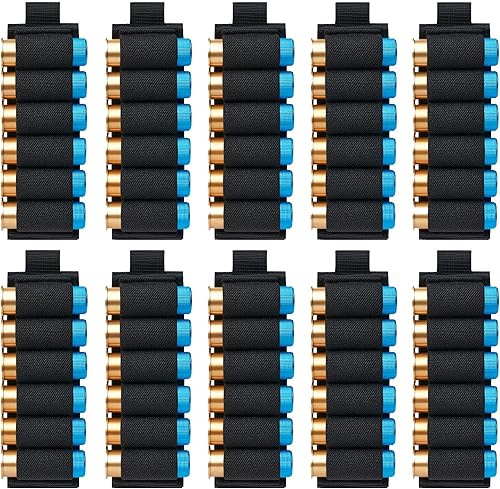 Paquete de 10 portatarjetas de 6 rondas Soporte de carcasa de Buttstock 1220 Ga portatarjetas lateral para cartucho de escopeta de rifle con