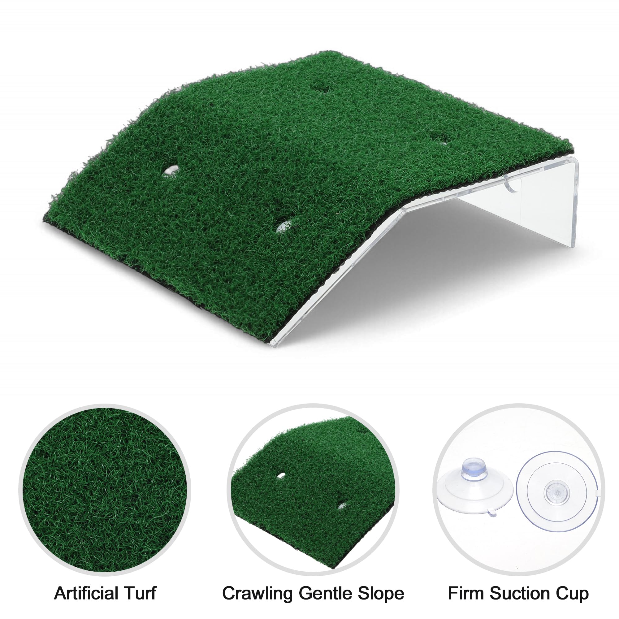 CAPASTEC Turtle Basking Platform Simulation Grass, Turtle Resting Basking Dock Decoration - Image 3