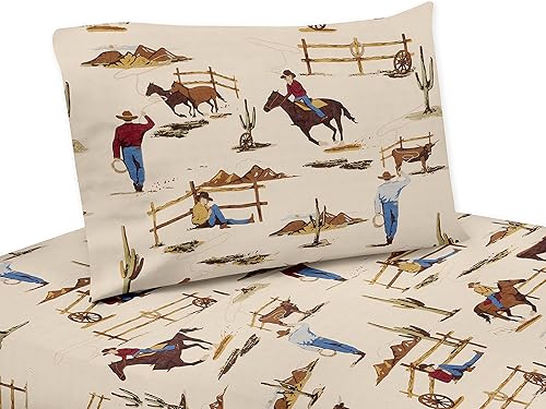 Miniatura 1 de Juego de sábanas individuales de 3 piezas para la colección de ropa de cama infantil de Wild West Cowboy de Sweet JoJo Designs