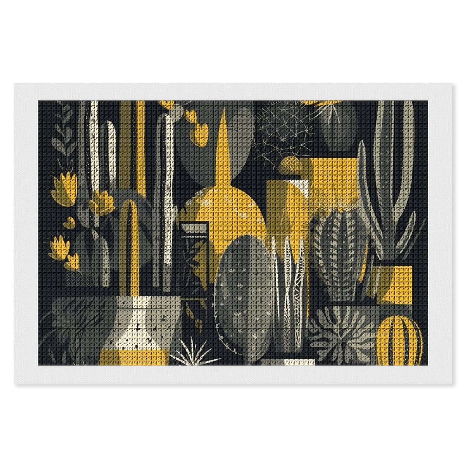 NONHAI Diamond Painting Kits for Adults - DIY Diamond Art Kits for Beginners - Full 5D Paint Drill Diamond Dots Paintings- Cactus Pattern Diamonds Pictures Gem Art and Craft Wall Decor 8"x12"