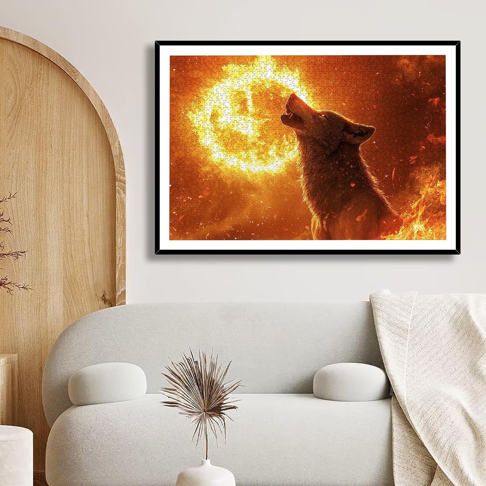 Puzzle 1500 elementów dla dorosłych, wilk, 1500 elementów, trudna zagadka, fantazyjne drewniane puzzle dla dorosłych, z wykwintnym pudełkiem do pakowania, puzzle dla całej rodziny, prezenty, 8696