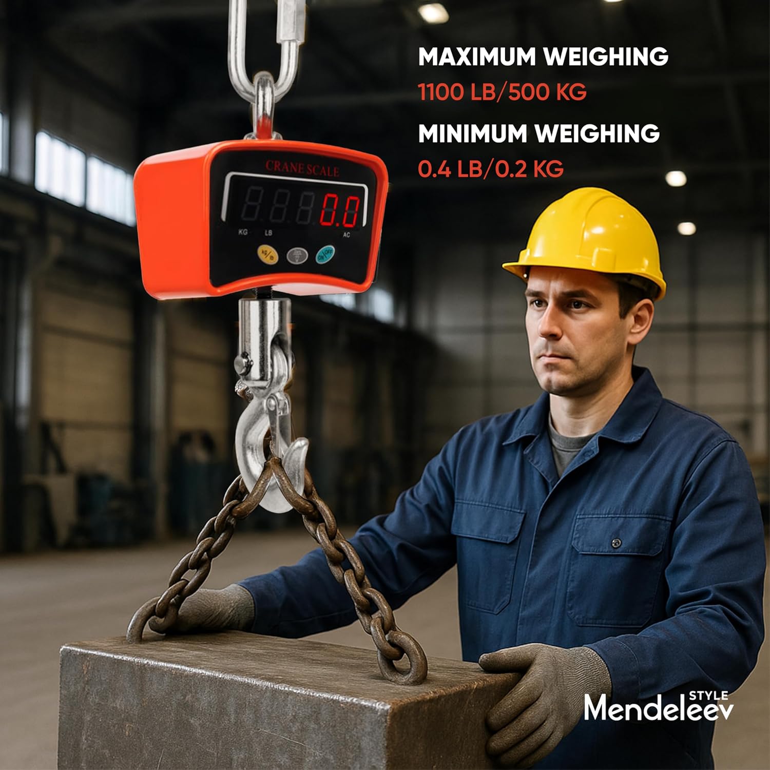 Hanging Scale Handheld 1100lb/500Kg Crane Scale Luggage Scale