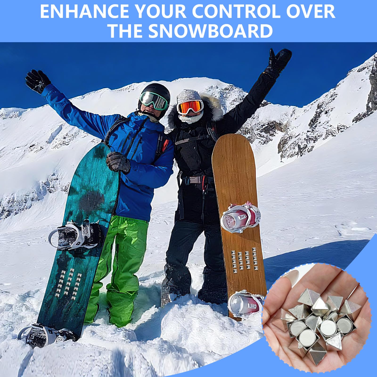 18 Pièces Stomp Pad Snowboard,Coussinet Antidérapant Snowboard,3D Pad Snowboard Autocollant (Argent)
