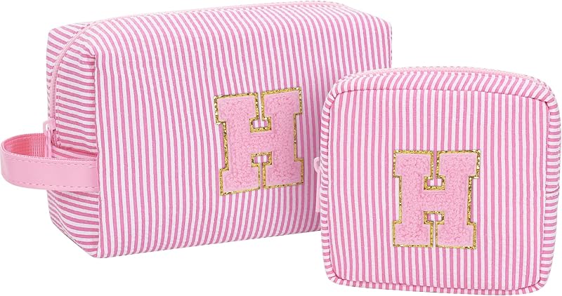 Necessaire MONSTINA com inicial personalizada, conjunto com 2 peças