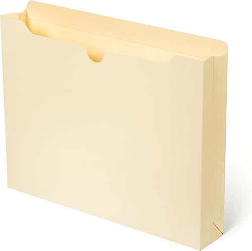 Miniatura 2 de Blue Summit Supplies Chaqueta de archivo Manila de 2 pulgadas, 50 carpetas, pestaña de corte recto reforzada, bolsillo de expansión de 2 pulgadas,
