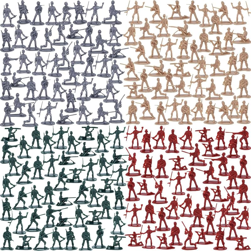 AMOR PRESENT 120PCS Soldados de Juguete, Figuras de Acción de Hombres del Ejército de 4 Colores | Juguetes militares de plástico para batallas en equipo, inspiran el juego creativo, creación de estrategias y aventuras de aprendizaje, obsequios para fiestas