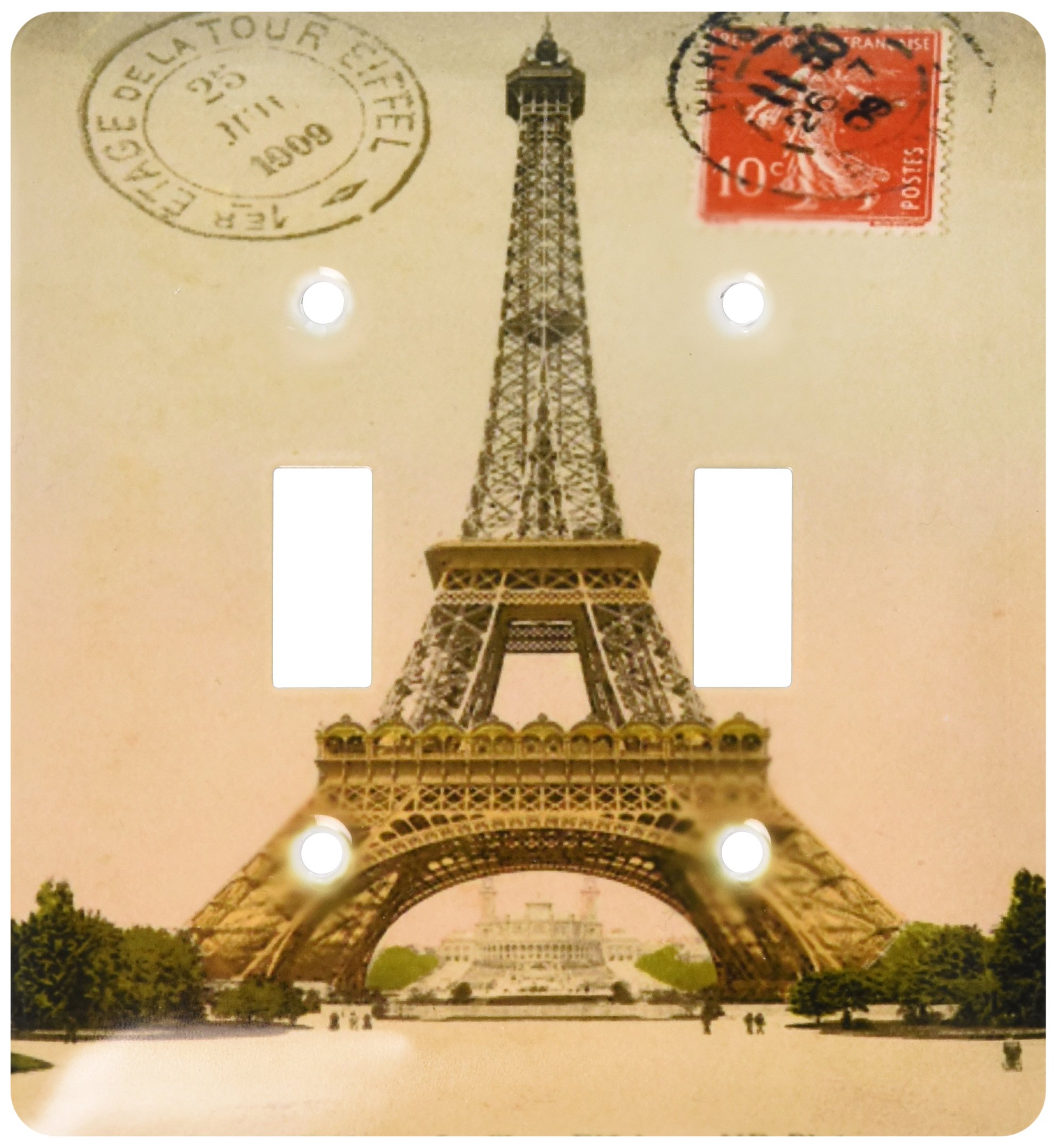 Interrupteur double bascule vintage Paris 1909 et plaque Tour Eiffel