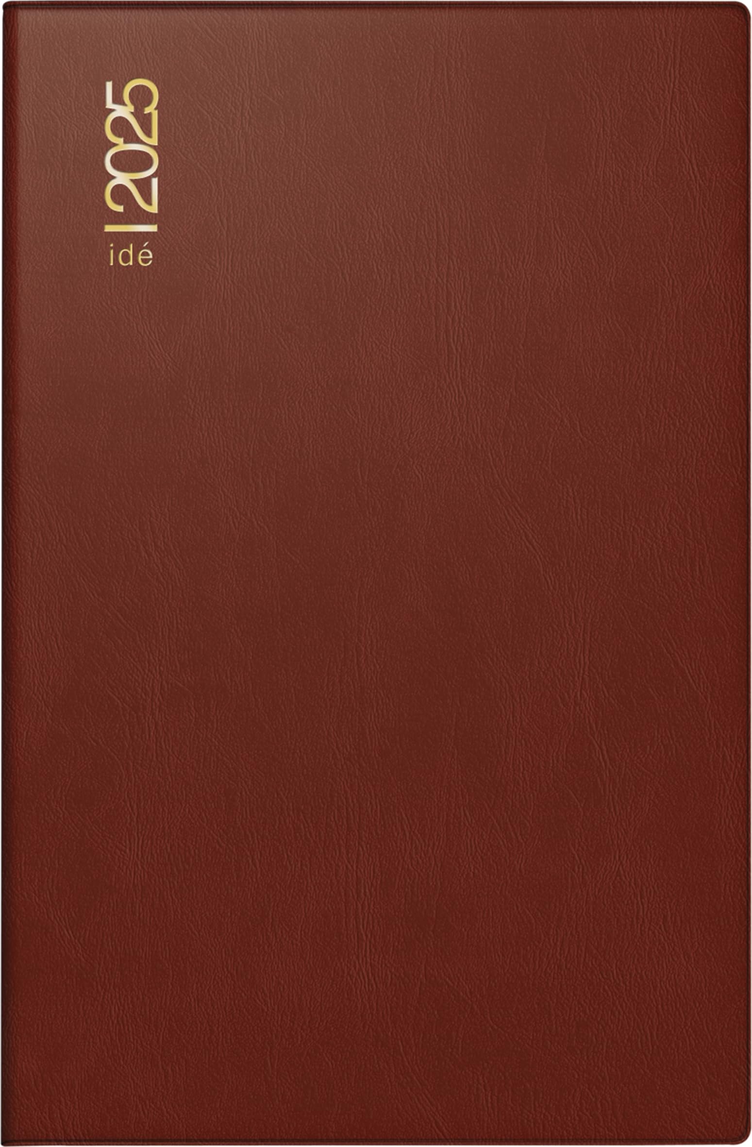 rido/idé Pocket Diary Model Partner/Industrie I (2025), 2 Pages = 1 Week, A7, 224 Pages, Plastic Cover, Bordeaux